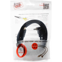 Кабель Cablexpert HDMI v2.0, 19M/19M, 1.8м, медь, позол.разъемы, экран, угловой разъем, черный CC-HDMI490-6