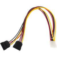 Кабель питания Cablexpert, SATA, 30 см, molex 4pin/2x sata15pin, на 2 устройства, пакет, CC-SATA-PSY-0.3M