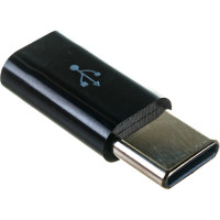 Переходник / Адаптер Cablexpert USB2.0 Type-C(M)/MicroUSB(F) черный пакет A-USB2-CMmF-01