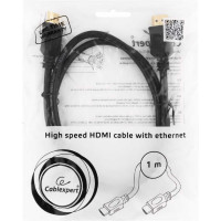 Кабель Cablexpert  серия Light HDMI v2.0, 19M/19M, 1м, позол.разъемы, экран, черный CC-HDMI4L-1M