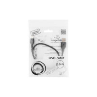 Кабель Cablexpert Pro USB 2.0 AM/micro BM 5P, 0.5м, экран, черный, пакет CCP-mUSB2-AMBM-0.5M