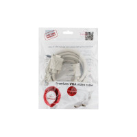 Кабель Cablexpert Premium VGA 1.8м, двойной, экран, ферритовые кольца, пакет CC-PPVGA-6 15M/15M