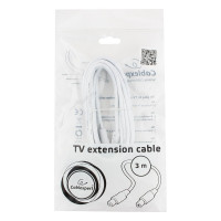 Телевизионный кабель Cablexpert Coaxial M/F белый 3м, CCV-515-W-3M