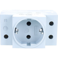 Розетка на DIN-рейку STEKKER 2P+PE 16А, серая ,PST16-70-20 39171