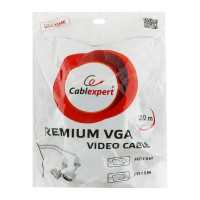 Кабель VGA Premium Cablexpert, 15M/15M, 20м, двойная экранировка, ферритовые кольца, пакет CC-PPVGA-20M