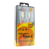 Кабель USB Cablexpert USB 2.0 AM/Type-C, серия Gold, длина 1м, блистер, красный CC-G-USBC01R-1M