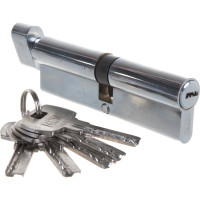 Цилиндровый механизм HOME 110 мм 55x55 ЦАМ, перфоключ с вертушкой, 5 ключей, хром CICAM1105555KV