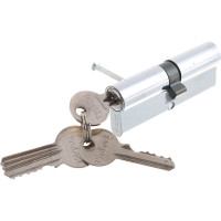 Цилиндровый механизм HOME 80 мм, 5 ключей, цвет хром, ЦАМ CICAM80CKK