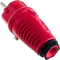 Кабельная вилка PCE 16A 220V 2P+E IP54 корпус красный, маркер черный 0511-rs