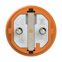 Вилка кабельная PCE 16A 220V 2P+E IP54 корпус оранжевый, маркер черный 0511-os