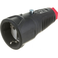 Кабельная розетка PCE 16A 220V 2P+E IP20 корпус черный, маркер красный 2510-sr