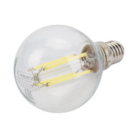 Светодиодная лампа General Lighting Systems Филамент прозрачный E14 8Вт 230В 660Лм 6500К Холодный белый свет Шар GLDEN-G45S-8-230-E14-6500 649979