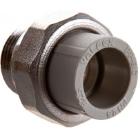 Муфта комбинированная разъемная с наружной резьбой VALFEX PP-R серая, 25 мм х1" 10156225Г 127-0346