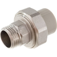 Муфта комбинированная разъемная с наружной резьбой VALFEX PP-R серая, 20 мм х1/2" 10156015Г 127-0341