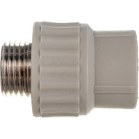 Муфта комбинированная с наружной резьбой VALFEX PP-R серая, 20 мм х1/2" 10130020Г 127-0359