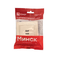 2-местная розетка USB EKF Минск СП 2,1А бежевая ERR-2USB-200