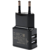 Адаптер питания Cablexpert 100/220V - 5V USB 2 порта 2.1A черный MP3A-PC-12
