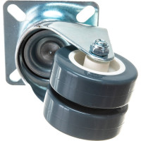 Колесо серая резина поворотное сдвоенное SCG25 50 мм MFK-TORG 3053050-2