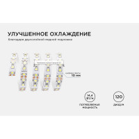 Светодиодная лента Apeyron 12В, 14,4Вт/м, smd2835, 5м, 6500К / 00-52