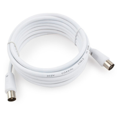 Cablexpert Кабель телевизионный CCV-515-W-3M Coaxial M/F белый 3м