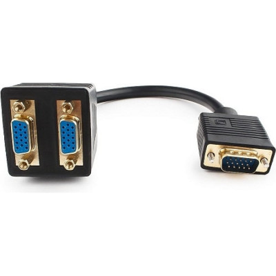 Cablexpert Разветвитель VGA HD15M/2x15F 1 компьютер - 2 монитора CC-VGAX2-20CM