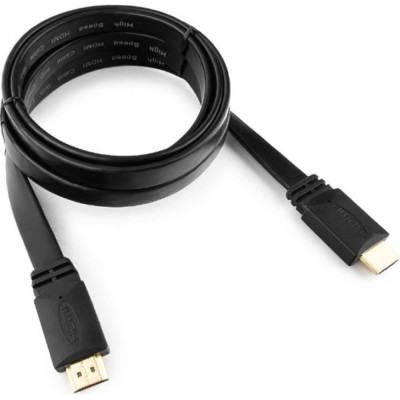 Cablexpert Кабель HDMI 1.8м v2.0 19M/19M медь, позол.разъемы, экран, плоский кабель черный CC-HDMI4F-6