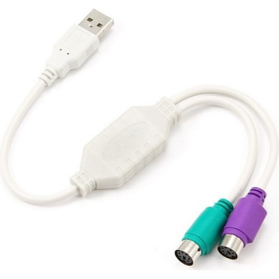 Cablexpert Конвертер PS/2 - USB порт, AM/2xPS/2, Pro, 30см, белый, блистер, UAPS12
