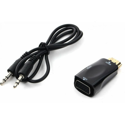 Cablexpert Переходник HDMI-VGA 19M/15F Jack3.5 аудиовыход A-HDMI-VGA-02