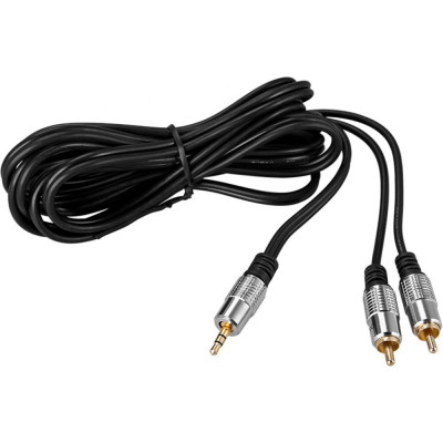 REXANT Шнур Стерео 3,5 мм - 2RCA, 3 м, Gold-металл 17-4224