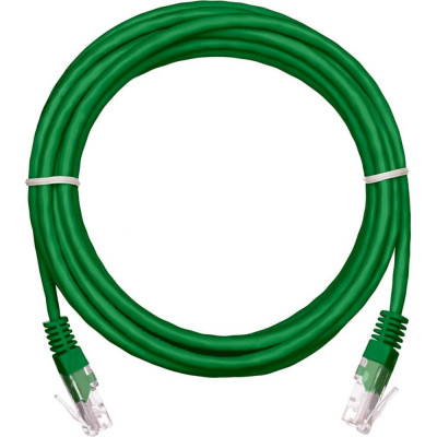 NETLAN Шнур U/UTP 4 пары, Кат.5e, PVC, зеленый, 1м, 10шт. EC-PC4UD55B-BC-PVC-010-GN-10