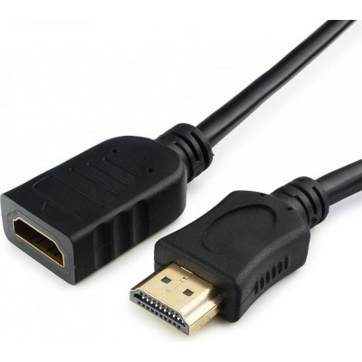 Cablexpert Кабель-удлинитель HDMI 0.5м v2.0 19M/19F медь, позол.разъемы, черный CC-HDMI4X-0.5M