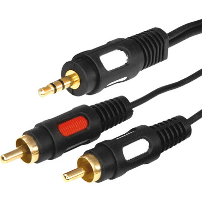 REXANT Шнур Стерео 3,5 мм - 2RCA, 5 м, Gold 17-4235