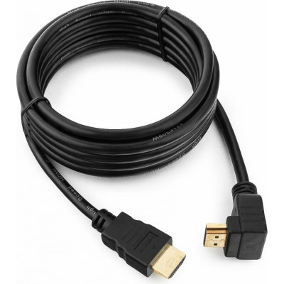 Cablexpert Кабель HDMI 3.0м v2.0 19M/19M медь, позол.разъемы, экран, угловой, черный, CC-HDMI490-10