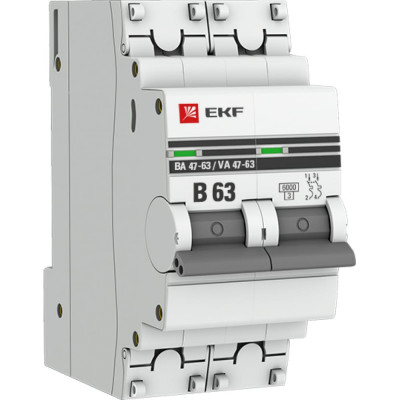 Автоматический выключатель EKF ВА47-63 PROxima mcb4763-6-2-63B-pro