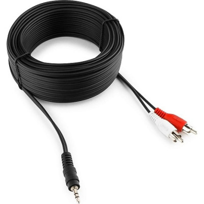 Cablexpert Кабель аудио Jack 3.5(M)/2xRCA, 15м, черный, пакет, CCA-458-15M