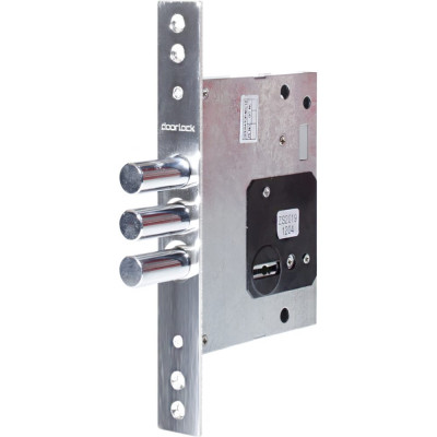 DOORLOCK Корпус сувальдного замка DL9257K/Z/60мм, 5 ключей, хромированная фронтальная планка 28х220мм, диаметр ригелей 16мм 75334