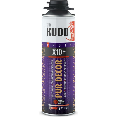 Монтажный и стыковочный клей-пена KUDO PUR DECOR Х10+ KUPP06B10HC