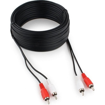 Cablexpert Кабель аудио 2xRCA/2xRCA, 15м, черный, пакет, CCA-2R2R-15M