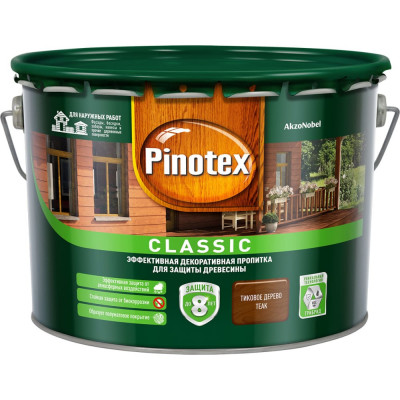 Pinotex CLASSIC NW антисептик, тиковое дерево 9 л 5270893