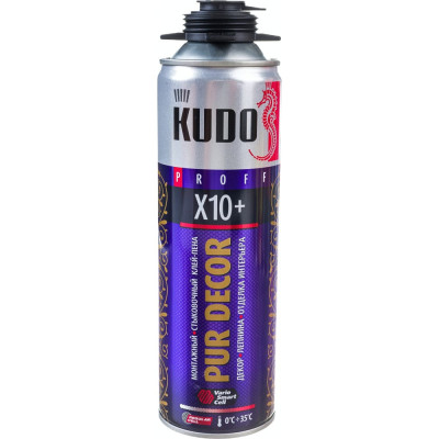 Монтажный и стыковочный клей-пена KUDO PUR DECOR Х10+ KUPP06B10HC