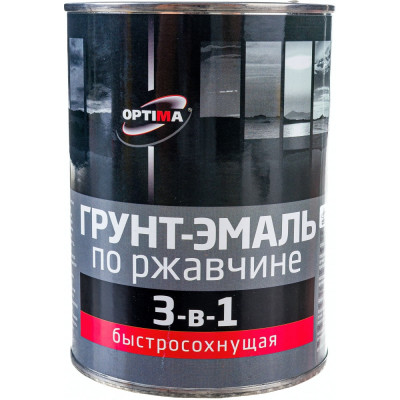 OPTIMA Грунт-эмаль 3 в 1 быстросохнущая 0,8кг белая 11598027