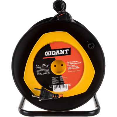 Gigant Удлинитель на пластиковой катушке ПВС 2х0,75 6A 20м IP 44 GRANITE ZG PE-032