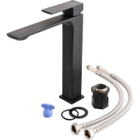 Смеситель для раковины ORANGE Lutz черный M04-121b