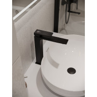 Смеситель для раковины ORANGE Lutz черный M04-121b