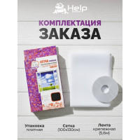 Противомоскитная сетка с крепежной лентой HELP 100х130 см 20 80001-Л
