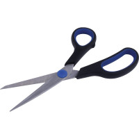 Ножницы BRAUBERG Soft Grip 190 мм, резиновые вставки, серо-зеленые, 3-х сторонняя заточка 230762