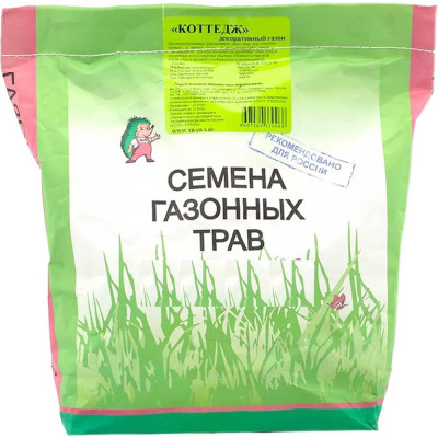 Семена газона Зеленый Ковер КОТТЕДЖ 2 кг, декоративная смесь для загородного озеленения 4607160330068