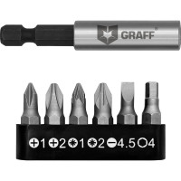 Набор бит с магнитным держателем 7 предметов GRAFF 4603
