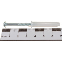 Набор VIPкрепеж белый дюбель 6х35 + шуруп 4х40 п/гол.оцинк. 5шт/5шт 11501 VIPS