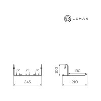 Полка для фужеров малая lemax, хром YJ-G507
